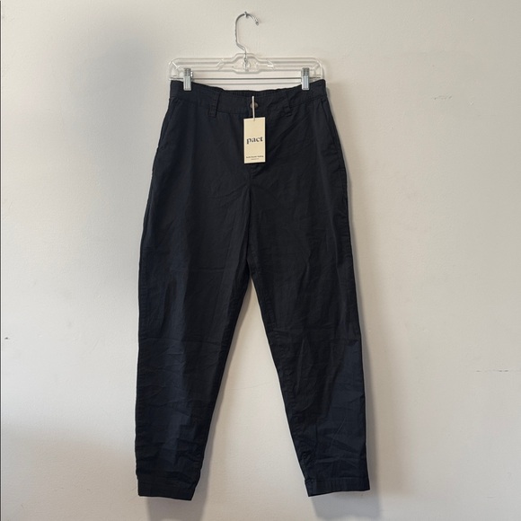 Pact Organic Cotton Stretch Twill Denim Slim Black Pants Medium NWT - Picture 1 of 13